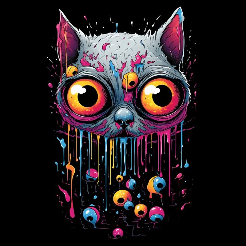 Chat trippy, grands yeux