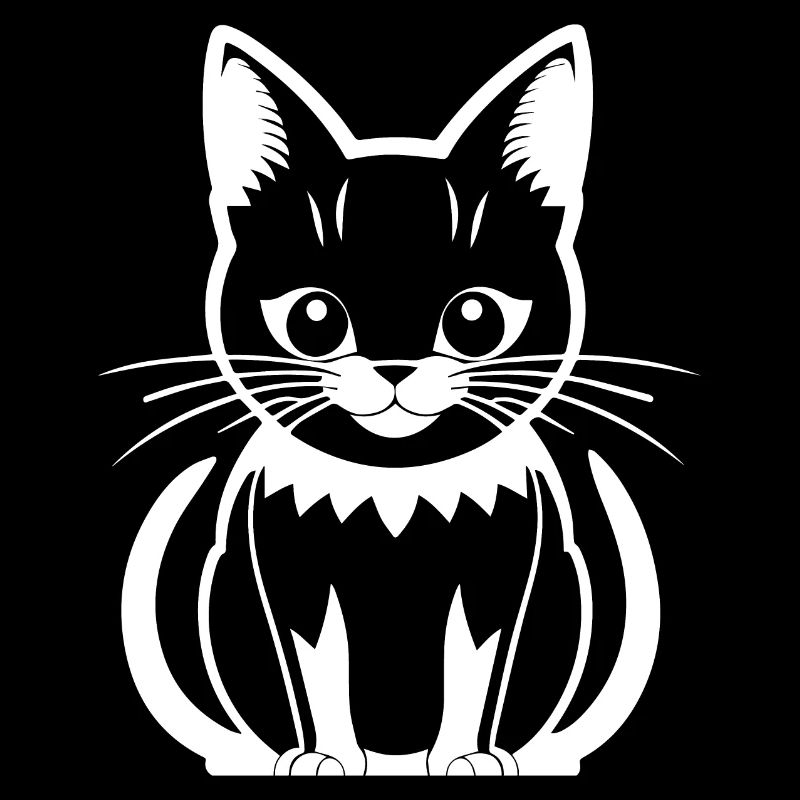 Drôle Chat Silhouette Effronté Fun Chats