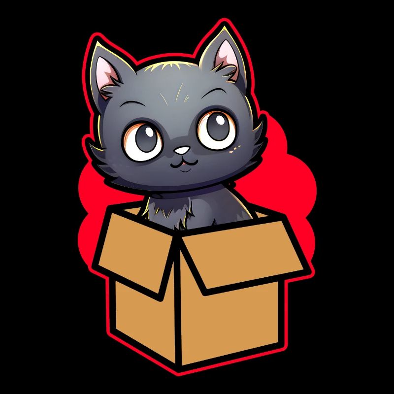 Cat In Box Retro Cute Cat Lover Funny