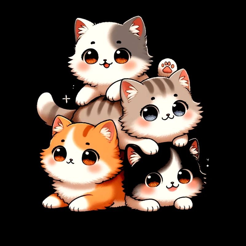 Stack of Kitty Cats Stack Kawaii Meowtain Anime