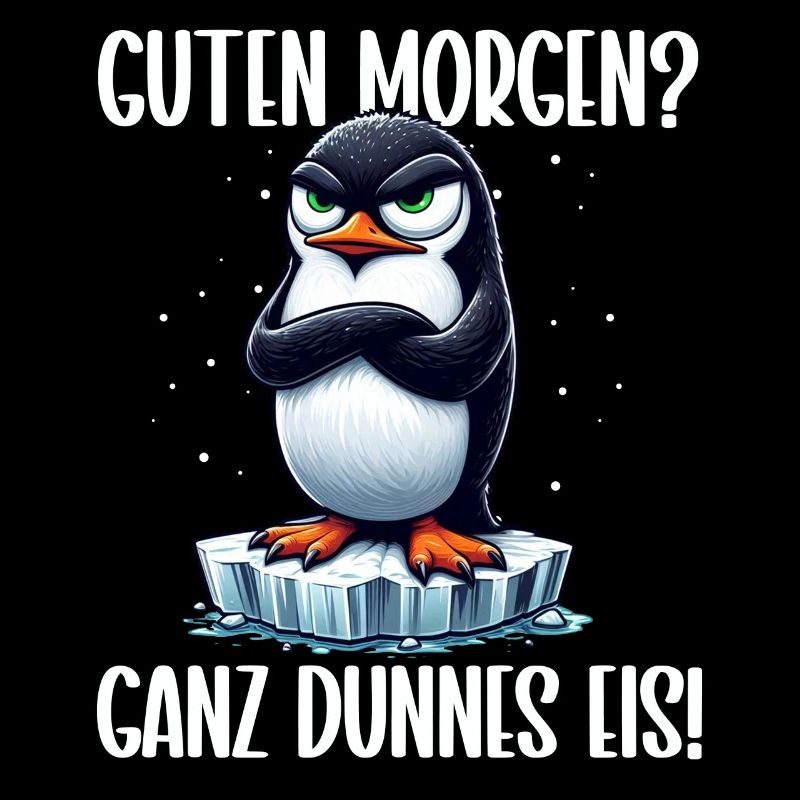 Guten Morgen Ganz Dünnes Eis Freundchen Pinguin