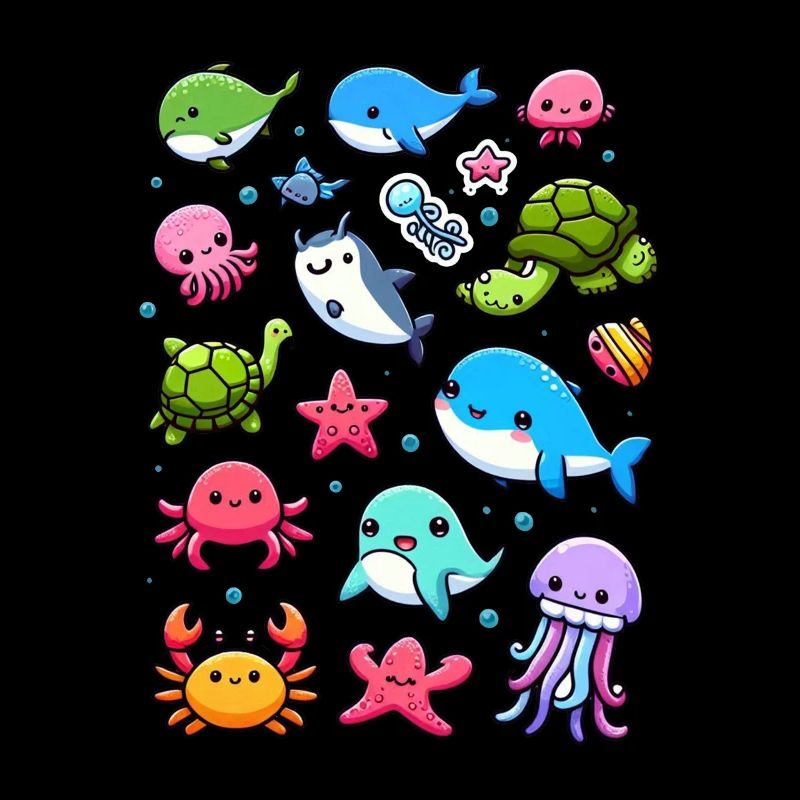 Créatures marines colorées pour les enfants Créatures marines