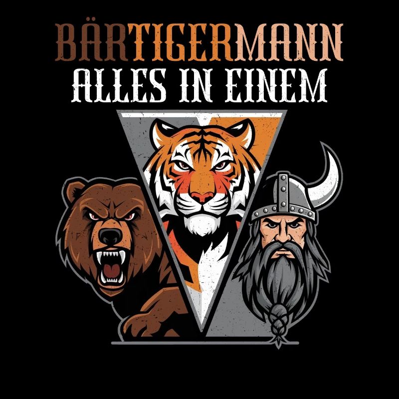BÄRTIGERMANN Wikinger Bart Mann Tiger Lustige