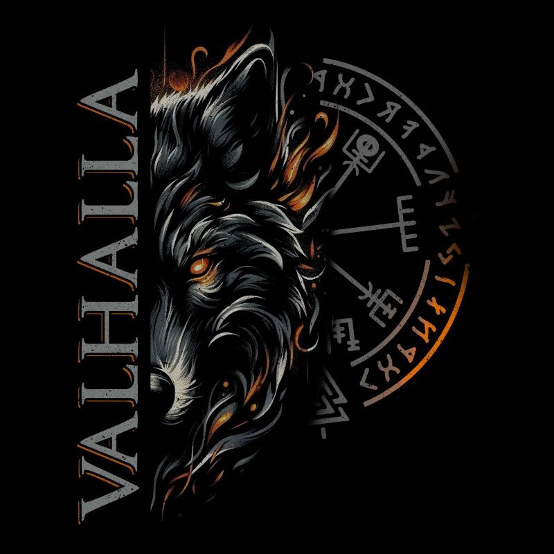 Valhalla Wolf Norse Gods Viking Compass
