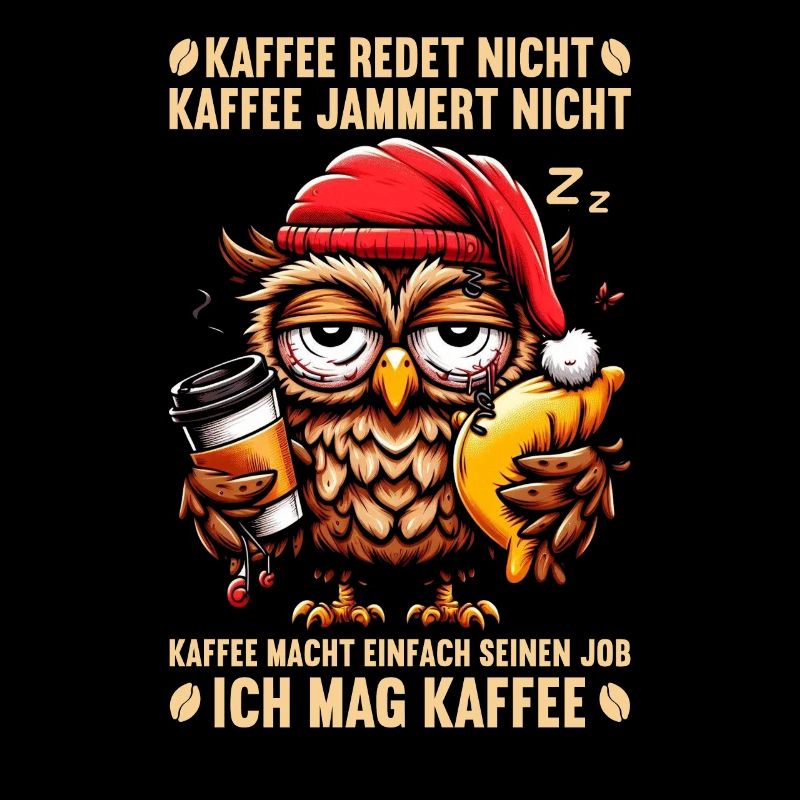 Coffee Doesn't Talk Owl Coffee Drinker Sarcasm