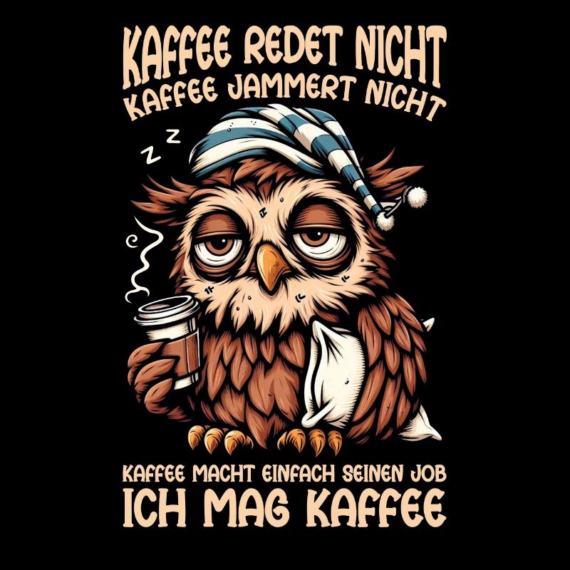 Coffee Doesn't Talk Owl Coffee Drinker Sarcasm