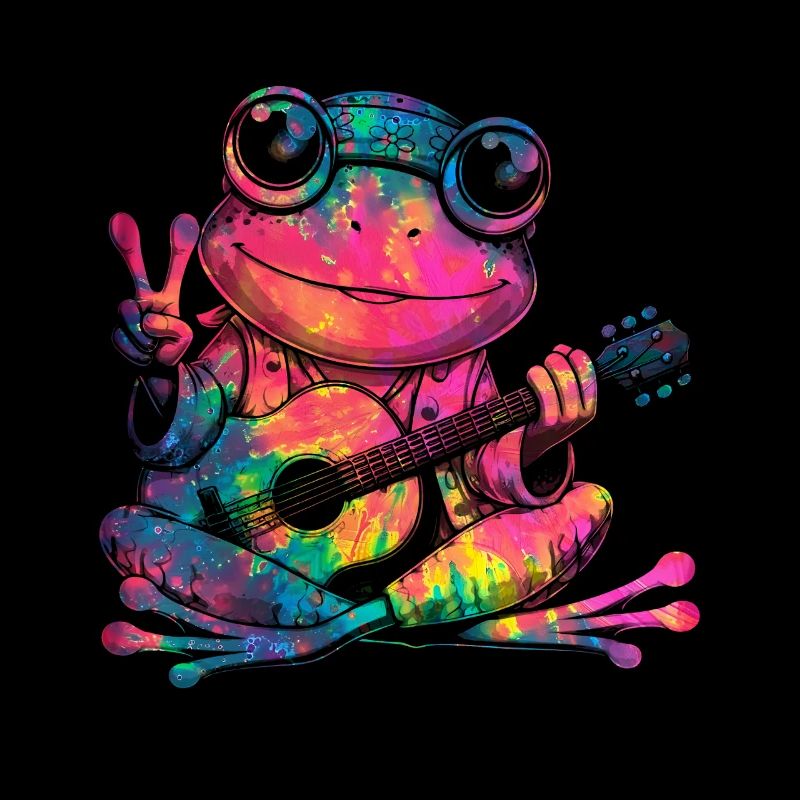 Friedenszeichen Dye Hippie Frog 60s
