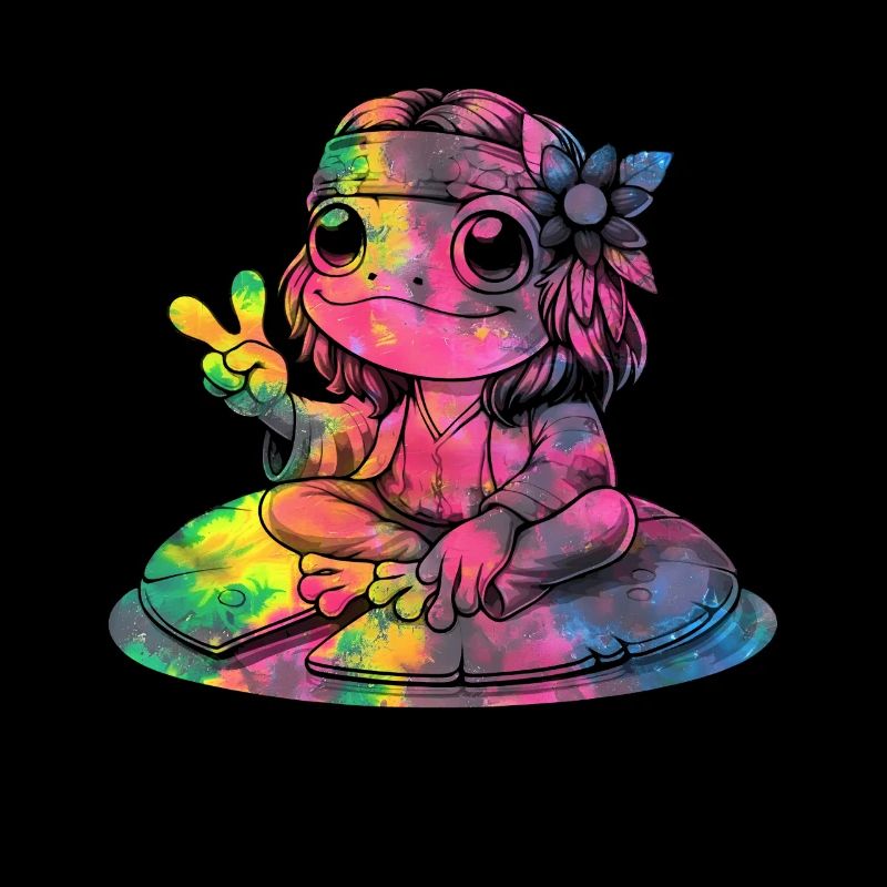 Friedenszeichen Dye Hippie Frog 60s