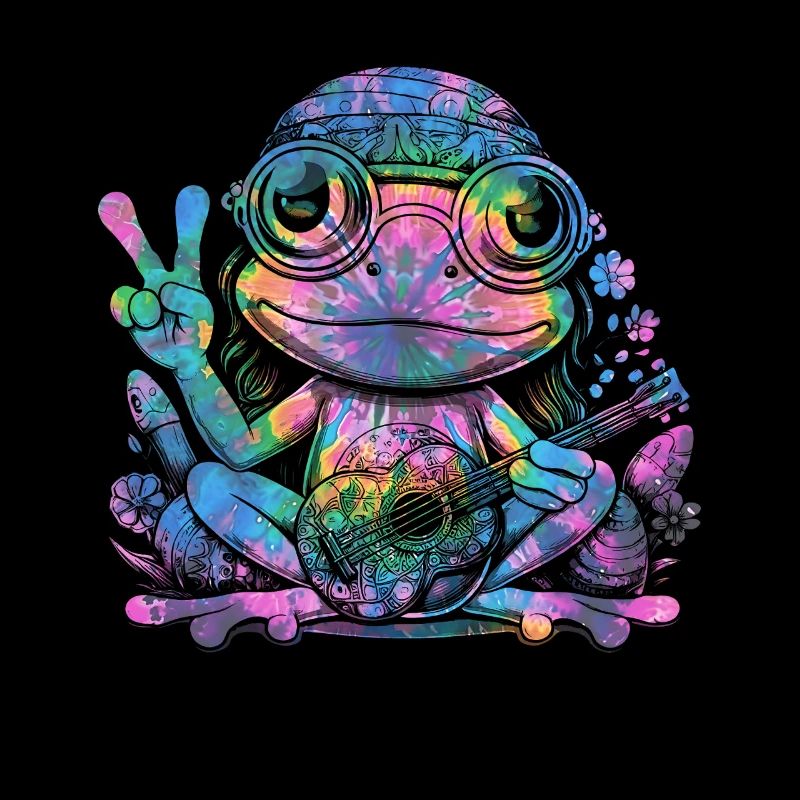 Friedenszeichen Dye Hippie Frog 60s