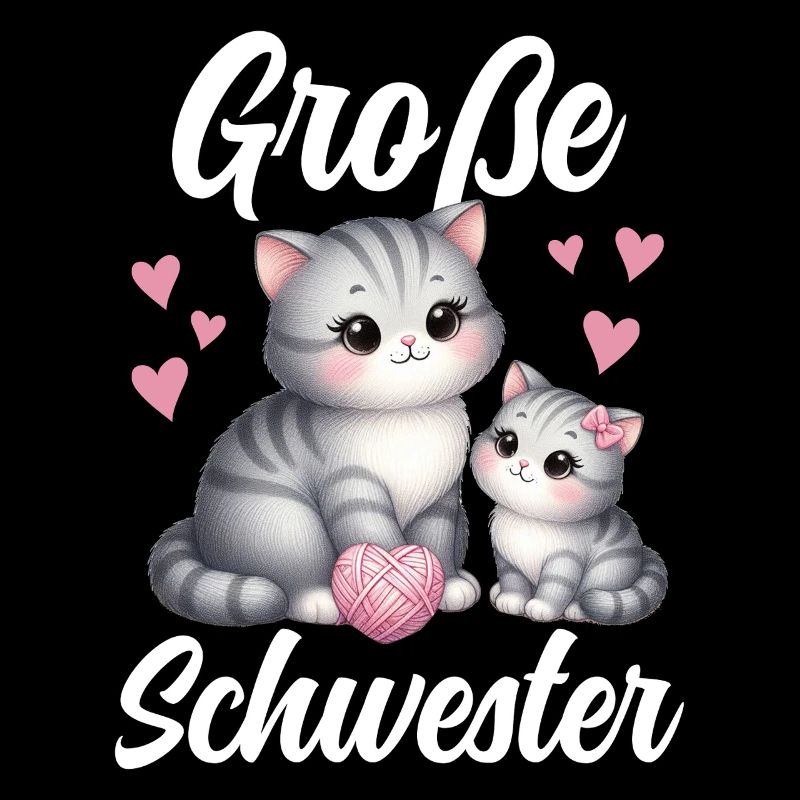Große Schwester Katze Älteres Geschwisterkind