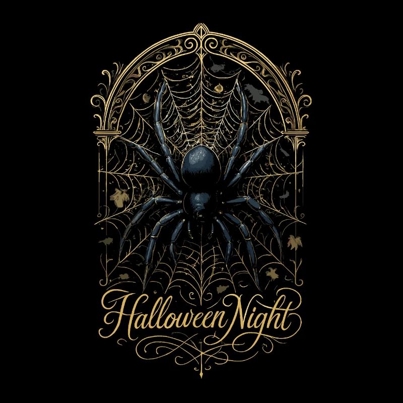 Halloween Night Spider - Golden Web Arachnid