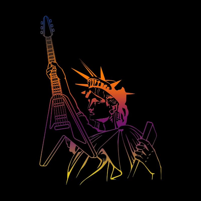 Rocker Statue de la Liberté - Guitare - Rock