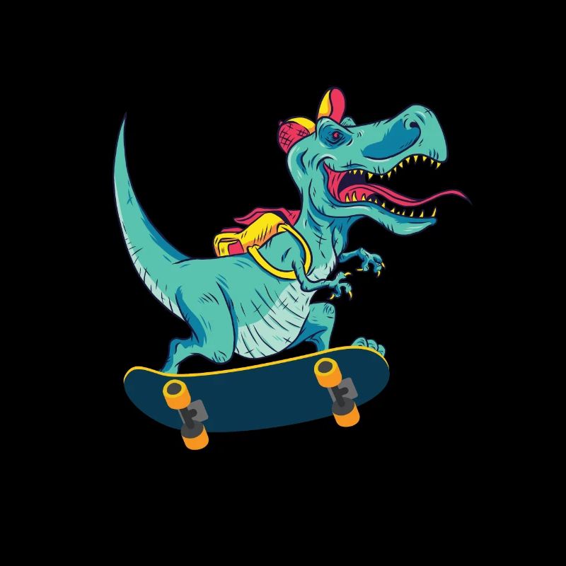 Skateboard Dinosaurier