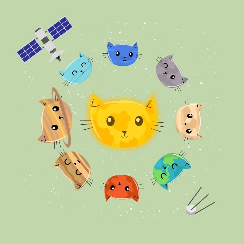 Le système solaire - Chat Satellite Spaceship