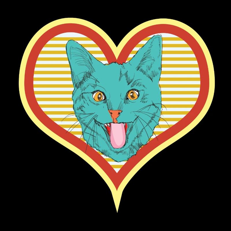 Le visage du chat tend la langue