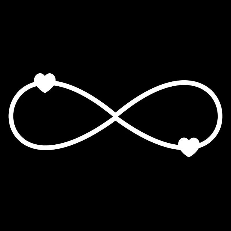 Infinity Symbol Infinity with 2 hearts