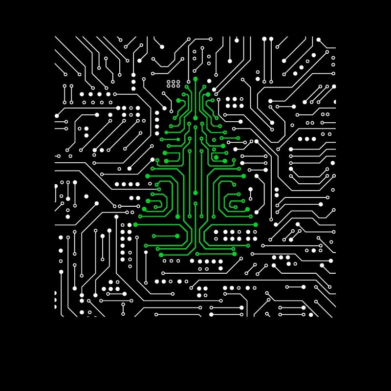 CPU Motherboard Circuit IT Christmas Tree