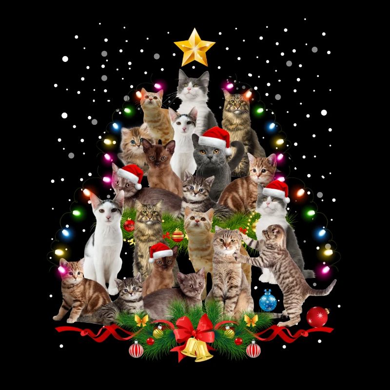 Christmas tree cats Christmas