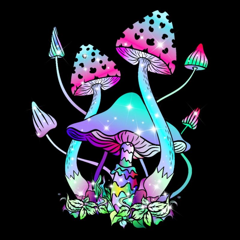 Magic Mushrooms Bunte Glitzer Pilzkunst