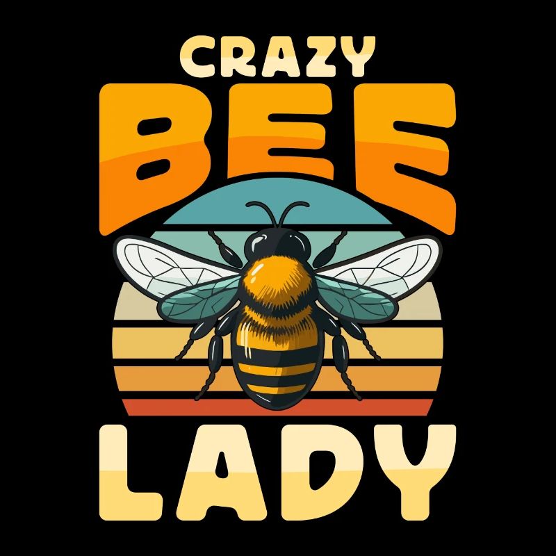Beekeeping Crazy Bee Lady Retro Apiarist Beekeeper