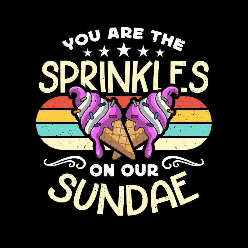 Crème glacée vous êtes les sprinkles rétro glace sucrée