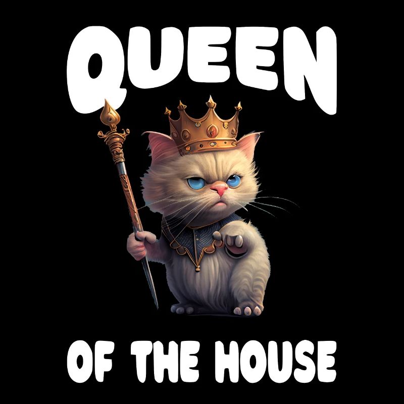 Reine de la maison drôle de chat royal