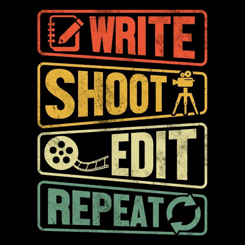 Write Shoot Edit Repeat Retro Filmmaker