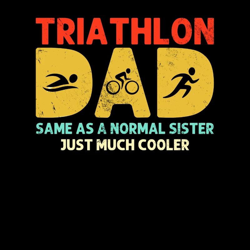 Triathlon Papa Triathlet Retro Marathon Papa