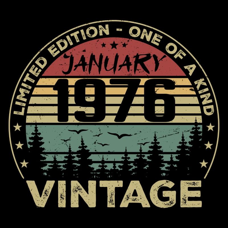 Vintage Janvier 1976 Anniversaire Janvier 1976