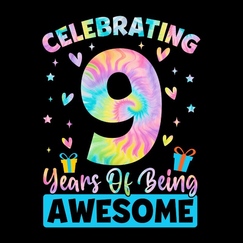 Celebrating 9 Years Of Being Awesome Tie Dye 9th