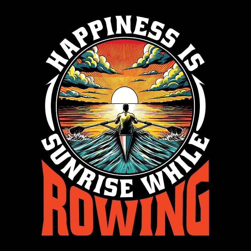 Water Rowing Happiness Is Sunrise While Paddling