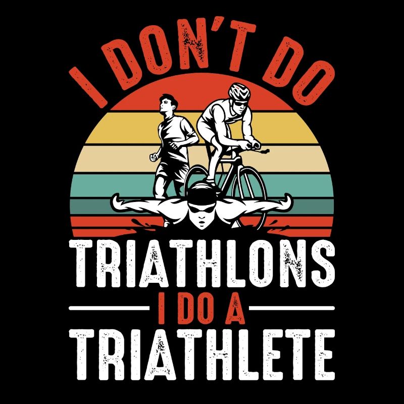 Je ne fais pas de triathlons rétro natation vélo course drôle