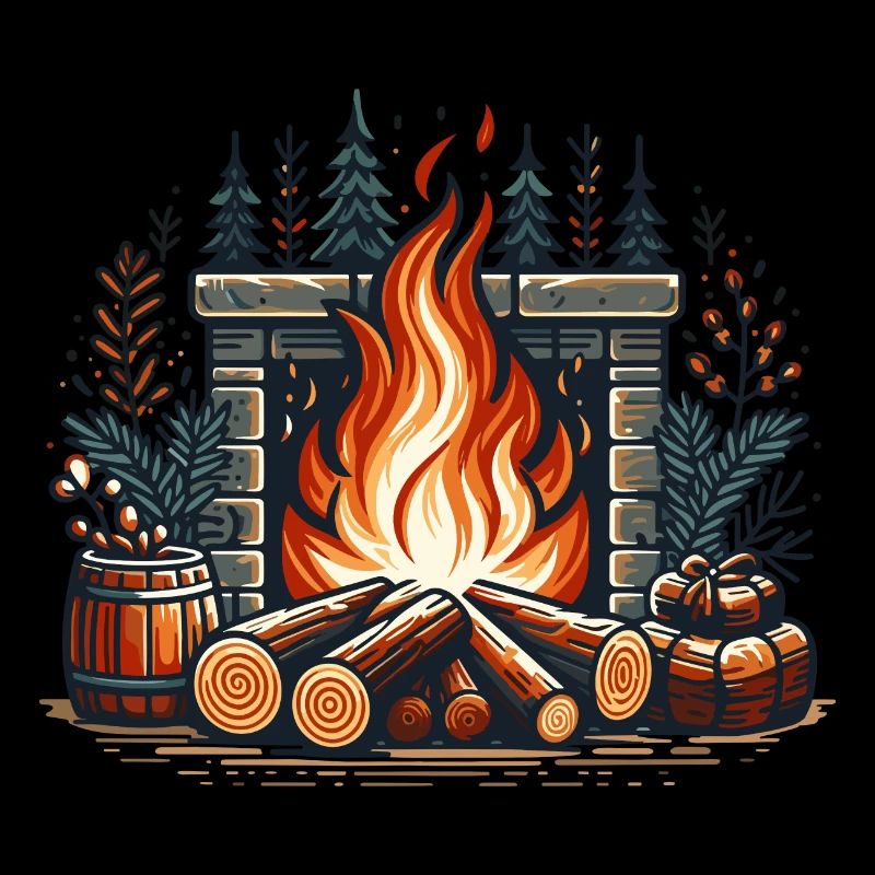 FIREPLACE FIREPLACE DECORATION WINTRY COZY