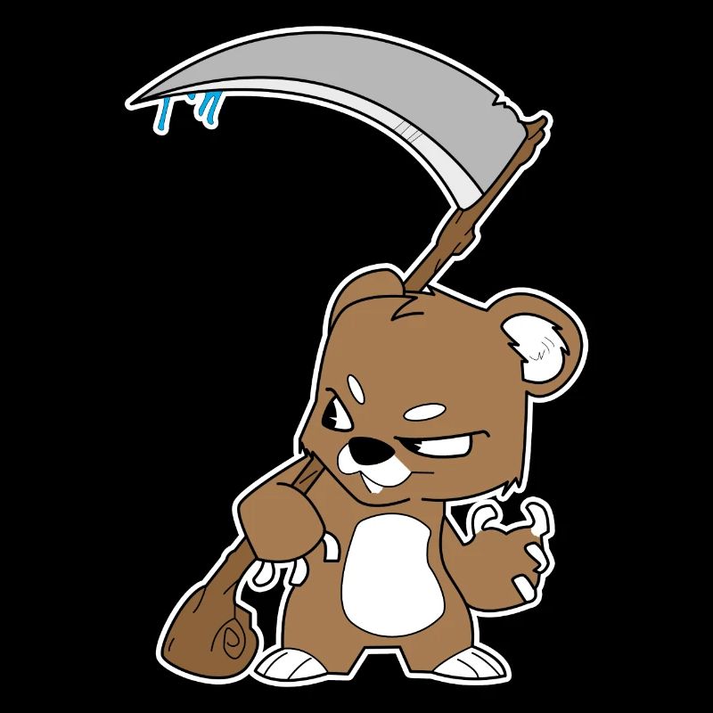 Cooler Teddy mit Sense Geschenkidee böse Kinder