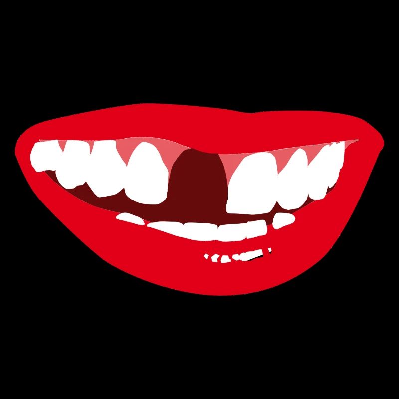 Laughter with tooth gap Funny design