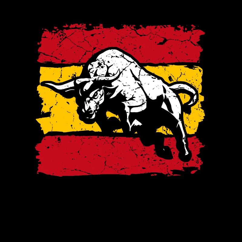 Espagne drapeau avec taureau