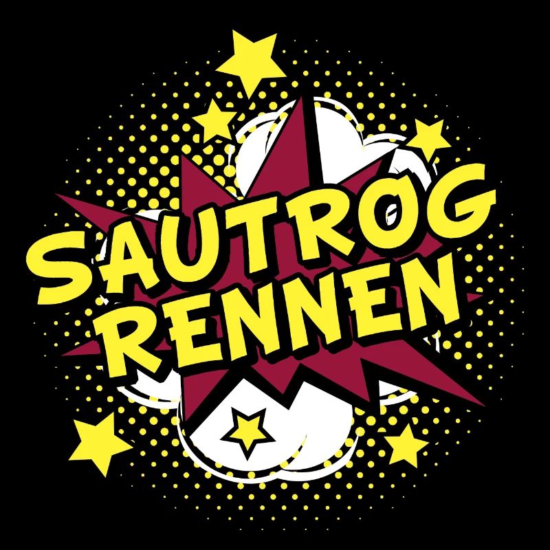 Sautrogrennen Comic Sterne pow shirt boom