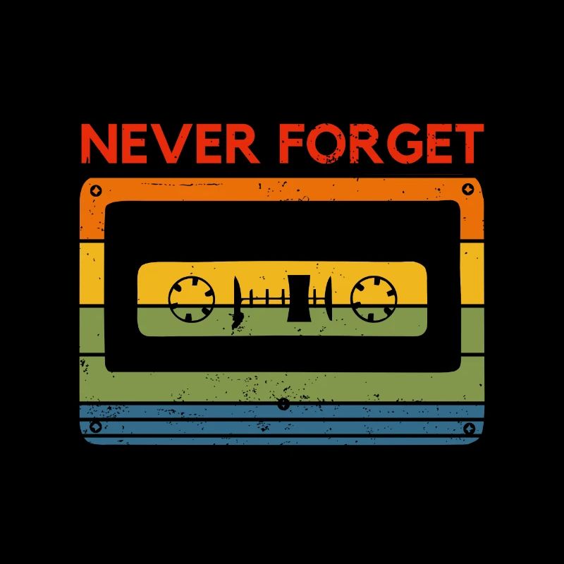 Never forget cassette bande rétro rétro 90 80