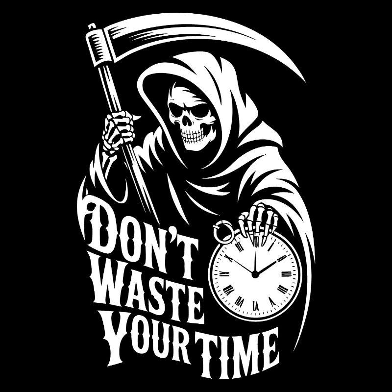 Grim Reaper Clock – Don't Waste Your Time Motif