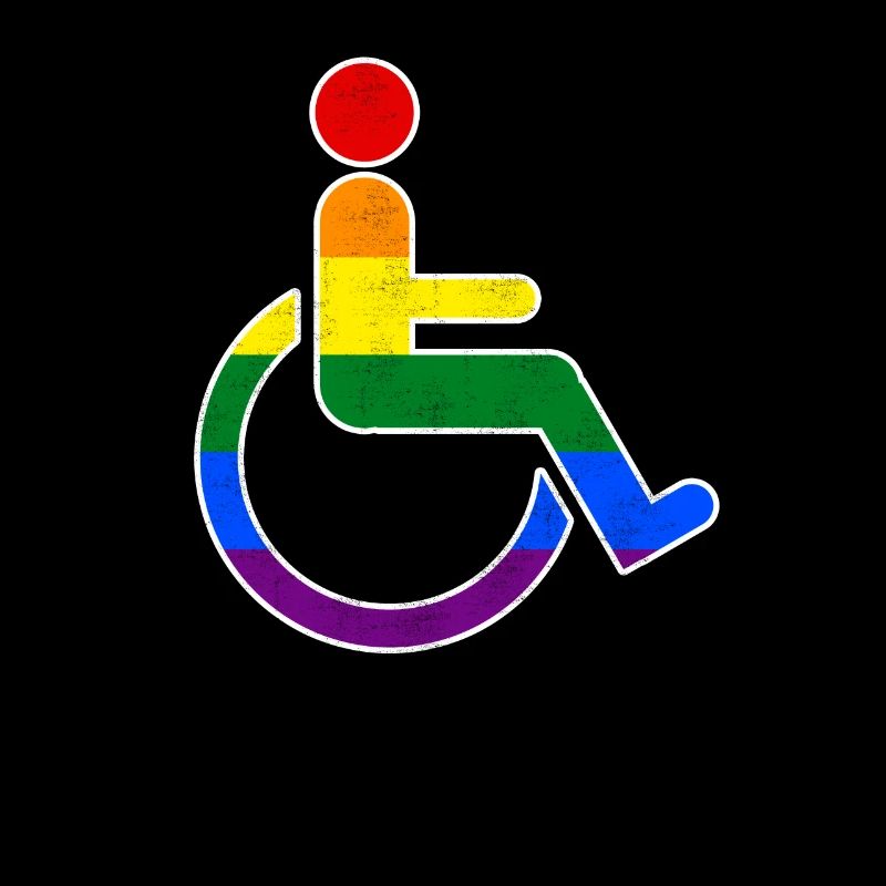 Lustiges Schwuler Rollstuhlfahrer Regenbogen Shirt