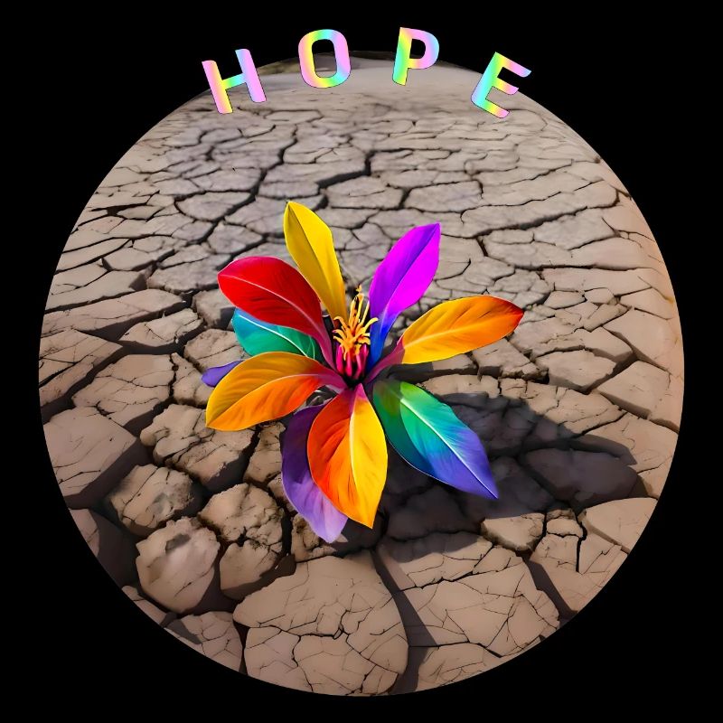 Fleur d’espoir arc-en-ciel