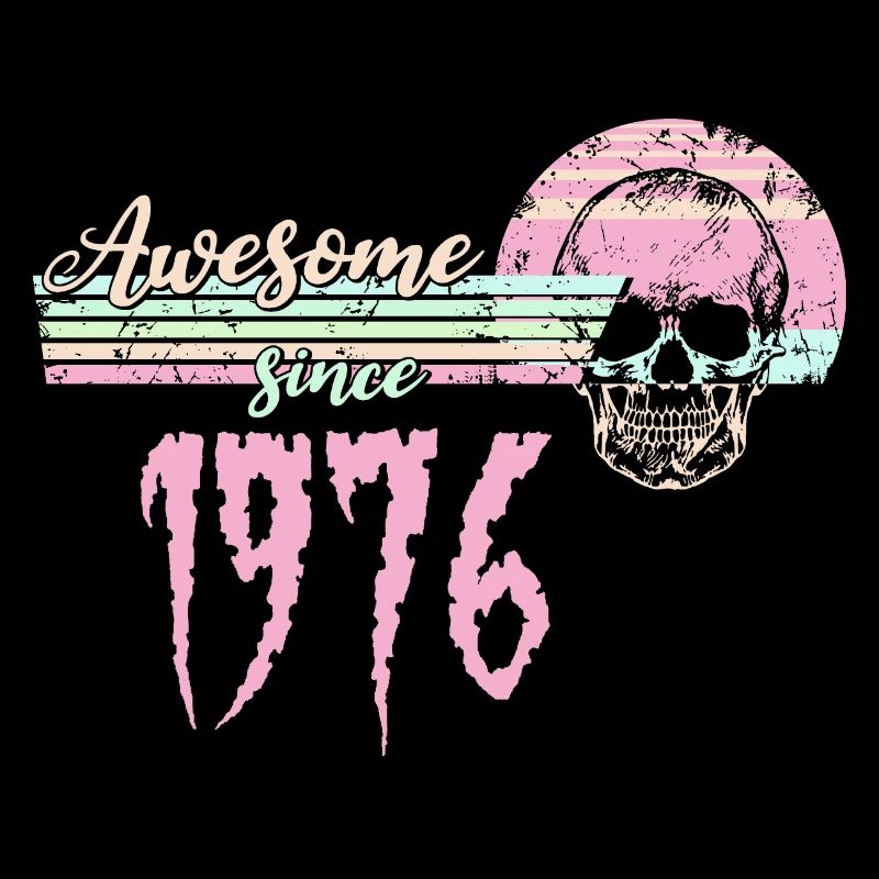 Awesome since 1976 Retro Skull