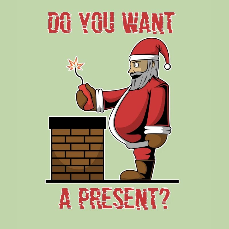 Böser Weihnachtsmann Geschenk Dynamit Schornstein