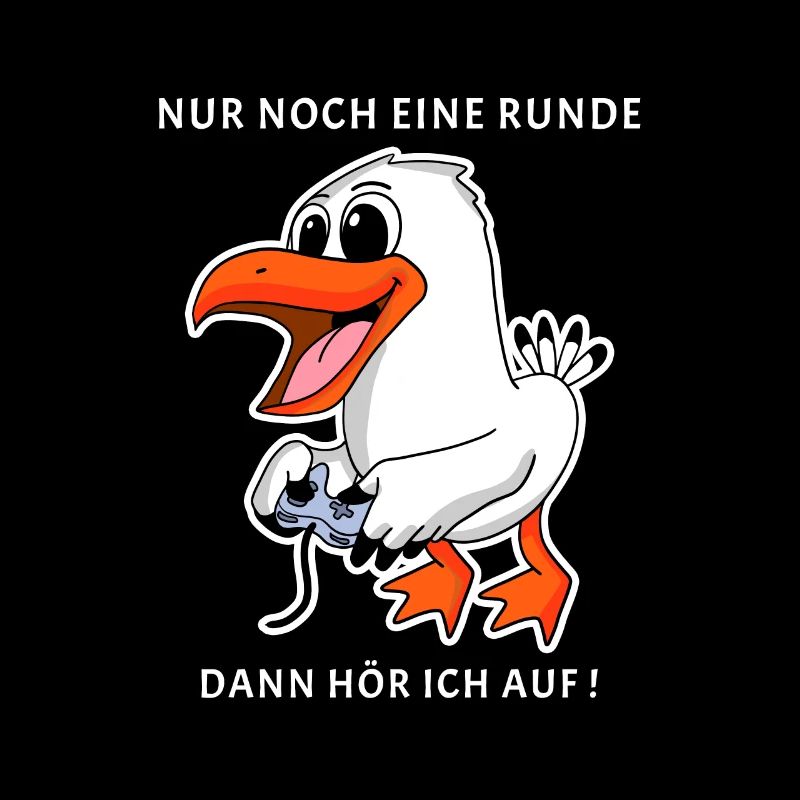 Gamer Geschenk Spruch Noch eine Runde Möwe Nordsee
