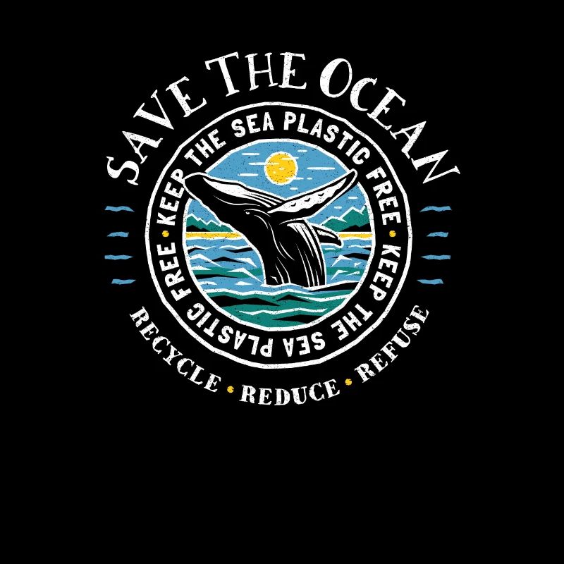 Rette den Ozean - halte das Meer plastikfrei - Wal