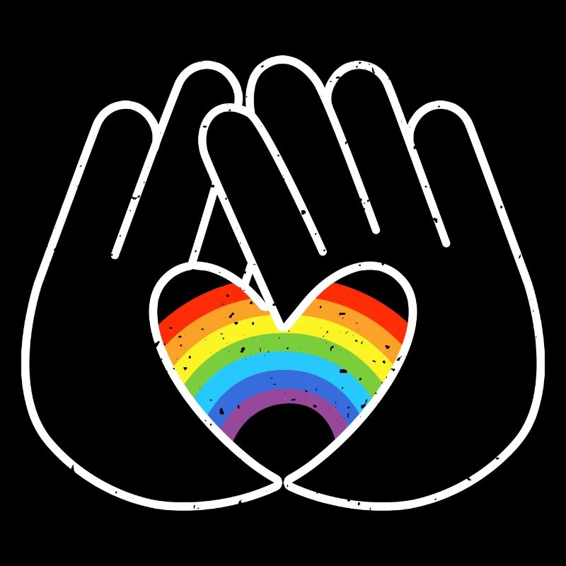 CSD LGBT Hands Shape Rainbow Heart Pride