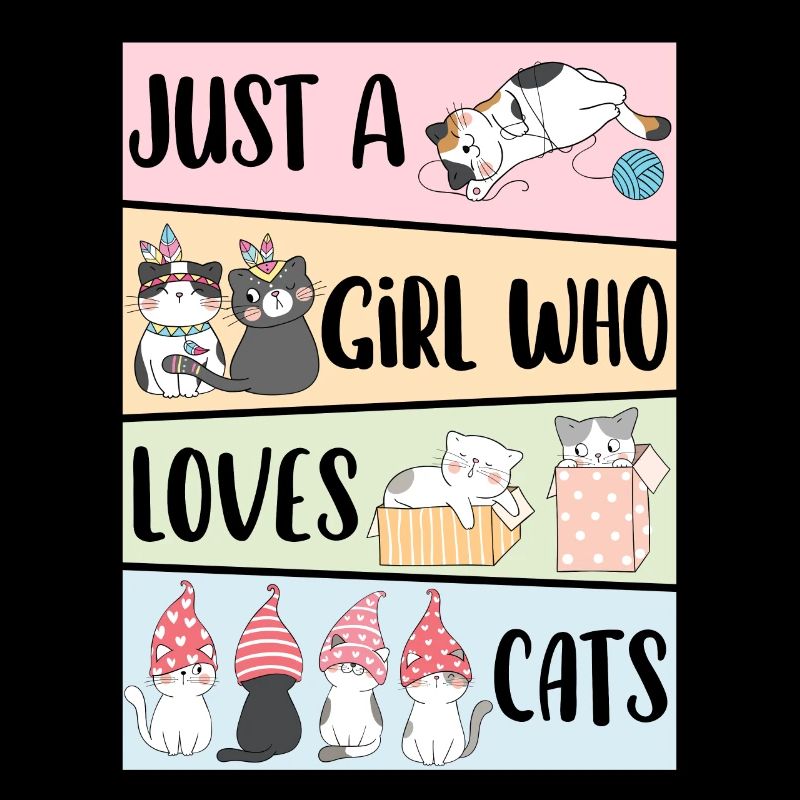 Nur ein Mädchen, das Cats liebt Cute Cat Lover Kawaii
