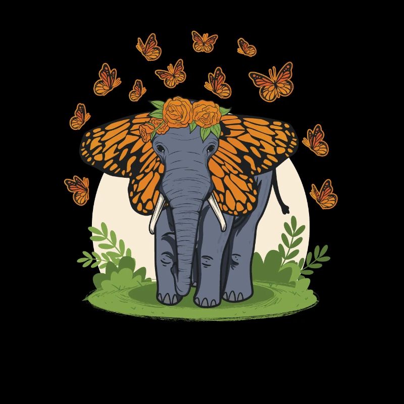 Elephant, butterfly ears, elephant lovers.