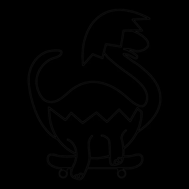 Brontosaurus Bébé patinant sur le skateboard!