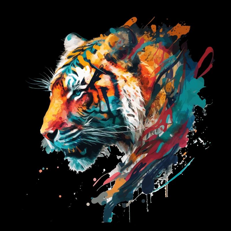 Tête de tigre dans le cadeau de profil
